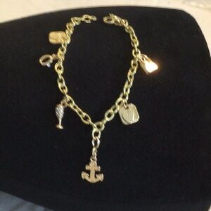 Nautical Gold Color Charm Bracelet NWOT